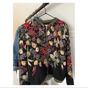 Zara TRF Floral Bomber Jacket